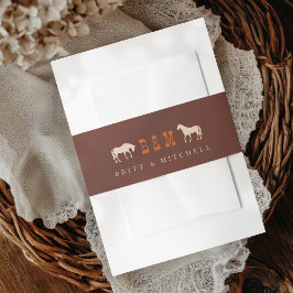 Pferderennbahn-Zaun Eichenbäume Western Hochzeitsp Einladungsbanderole