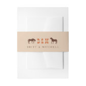 Pferderennbahn-Zaun Eichenbäume Western Hochzeitsp Einladungsbanderole (Vorderseite Beispiel)