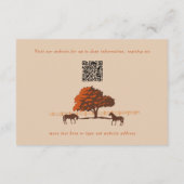 Pferderennbahn-Zaun Eichenpferde Hochzeit Begleitkarte (Rückseite)