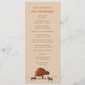 Pferderennbahn-Zaun Eichenpferde Hochzeit Programm (Vorderseite)