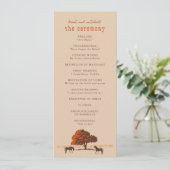 Pferderennbahn-Zaun Eichenpferde Hochzeit Programm (Stehend Vorderseite)