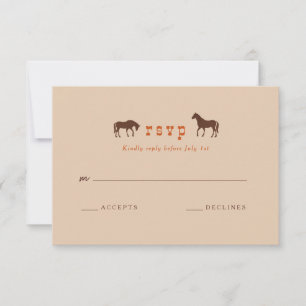 Pferderennbahn-Zaun Eichenpferde Hochzeit RSVP Karte