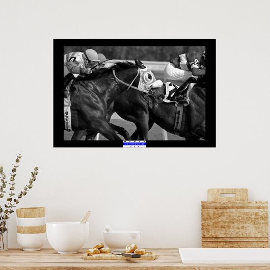 Pferderennen 002 B&W Mowat SpPh Poster (Küche)