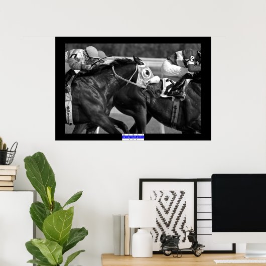 Pferderennen 002 B&W Mowat SpPh Poster (Heimbüro)