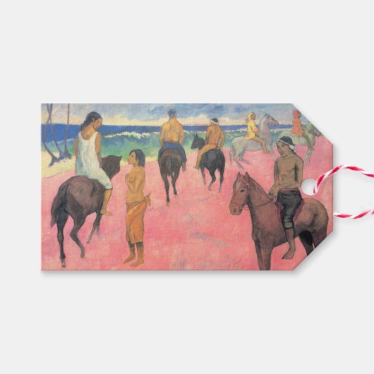 Pferderennen am Strand von Tahiti (von Gaugin) Geschenkanhänger (Vorderseite (Horizontal))