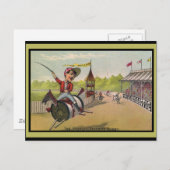 Pferderennen auf Thread Spools Postkarte (Vorne/Hinten)