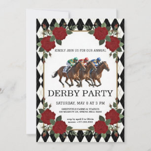 Pferderennen Derby Party Vintage Einladung 2026