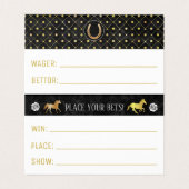 Pferderennen Derby Wetteinsatz Slip Party Games Visitenkarten (Innenseite Aufgefaltet)