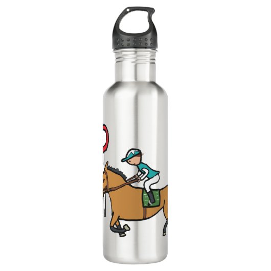 Pferderennen Edelstahlflasche (Vorderseite)