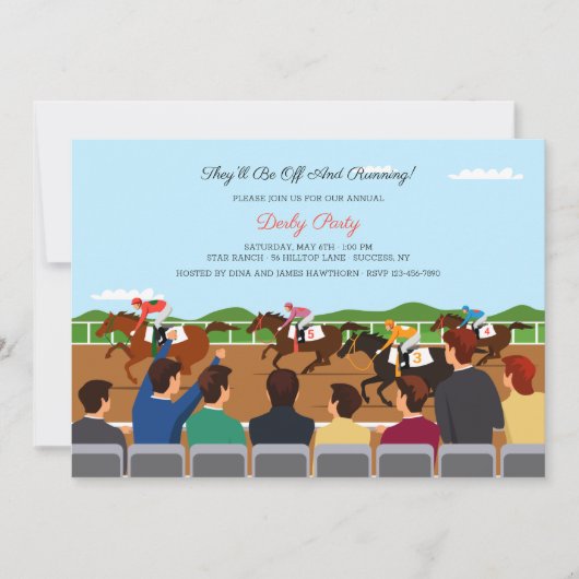 Pferderennen Einladung (Vorderseite)