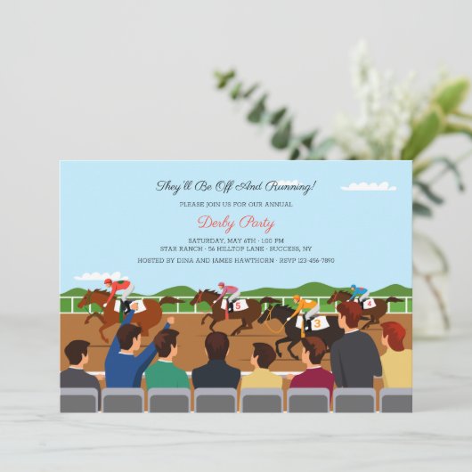 Pferderennen Einladung (Stehend Vorderseite)