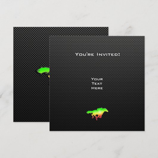 Pferderennen Einladung (Vorne/Hinten)