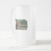 Pferderennen-Endmattierte Bier-Tasse Mattglas Bierglas (Vorderseite Links)