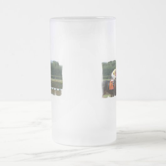 Pferderennen-Endmattierte Bier-Tasse Mattglas Bierglas (Mittel)