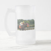 Pferderennen-Endmattierte Bier-Tasse Mattglas Bierglas (Links)