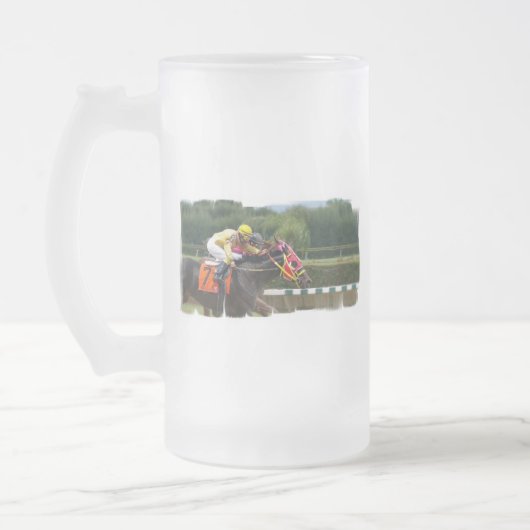 Pferderennen-Endmattierte Bier-Tasse Mattglas Bierglas (Links)