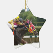 Pferderennen-Endverzierung Keramikornament (Links)