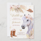Pferderennen Geburtstagsparty Bohemisch Cowgirl Ge Einladung (Vorderseite)