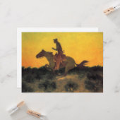 Pferderennen gegen den Sonnenuntergang (von Reming Karte (Vorderseite/Rückseite Beispiel)