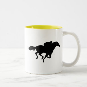 Pferderennen; Gelb Zweifarbige Tasse