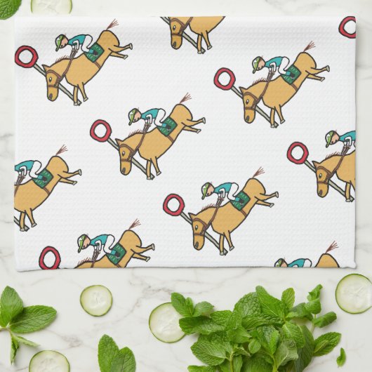 Pferderennen Geschirrtuch (Gefaltet)