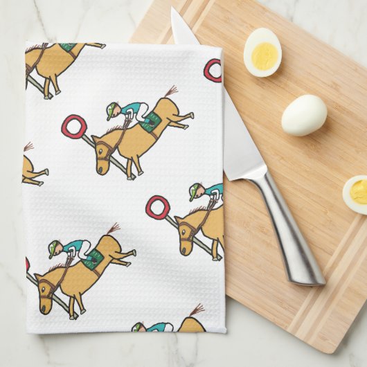 Pferderennen Geschirrtuch (Viertel Falte)