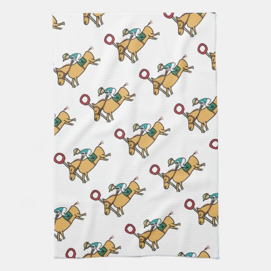 Pferderennen Geschirrtuch (Vertikal)