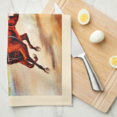 Pferderennen Geschirrtuch (Viertel Falte)