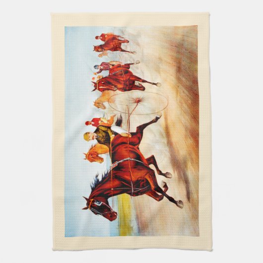 Pferderennen Geschirrtuch (Vertikal)