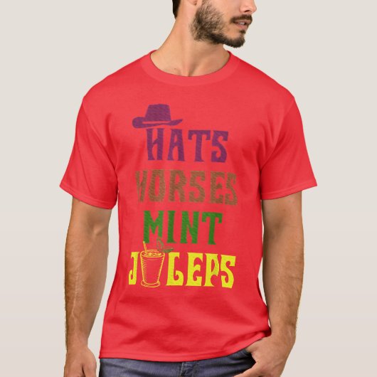 Pferderennen Hass Pferde und Mint Juleps Derby Spa T-Shirt (Vorderseite)