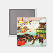 Pferderennen im Winter von Clarence Gagnon Magnet (Vorderseite/Rückseite)