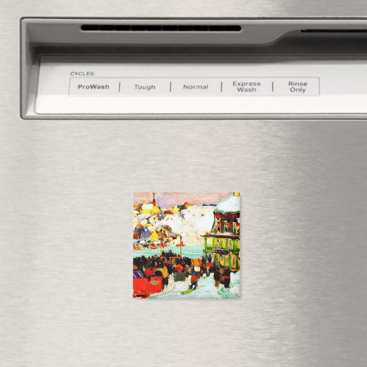 Pferderennen im Winter von Clarence Gagnon Magnet (In Situ (Geschirrspüler))