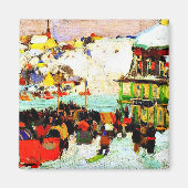 Pferderennen im Winter von Clarence Gagnon Magnet (Vorne)