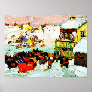 Pferderennen im Winter von Clarence Gagnon Poster