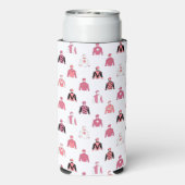 Pferderennen Jockey Silks elegant rosa und weiß Selters Dosenkühler (Seltzer Rückseite)