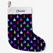 Pferderennen Jockey Silks Reitsport Reitsport Kleiner Weihnachtsstrumpf (Vorderseite)