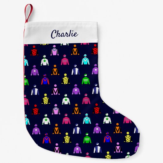 Pferderennen Jockey Silks Reitsport Reitsport Kleiner Weihnachtsstrumpf (Vorderseite)