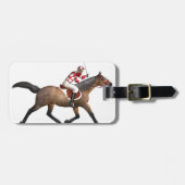 Pferderennen-Jockey und Pferd Gepäckanhänger (Vorderseite horizontal)