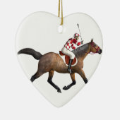 Pferderennen-Jockey und Pferd Keramik Ornament (Rechts)