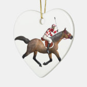 Pferderennen-Jockey und Pferd Keramik Ornament (Links)