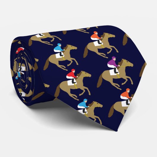 Pferderennen-Jockeys Derby-Tag-Monogramm Krawatte (Gerollt)