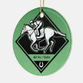 Pferderennen Keramik Ornament (Links)