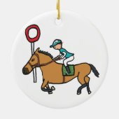 Pferderennen Keramik Ornament (Hinten)