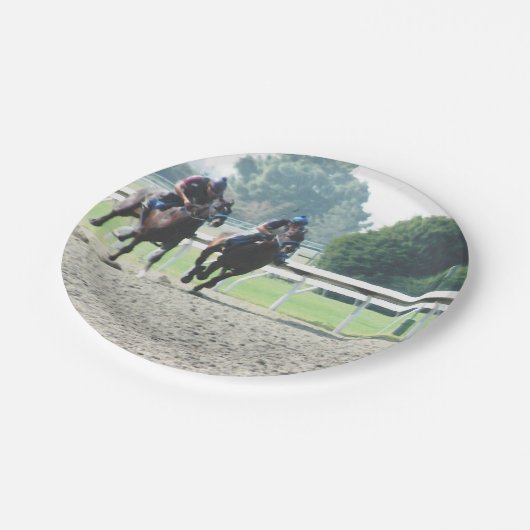 Pferderennen-Pappteller Pappteller (Schrägansicht)