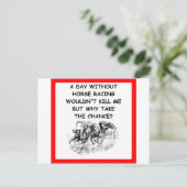 Pferderennen Postkarte (Stehend Vorderseite)