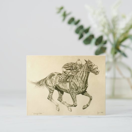 Pferderennen Postkarte (Stehend Vorderseite)