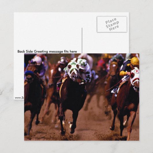 Pferderennen Postkarte (Vorne/Hinten)
