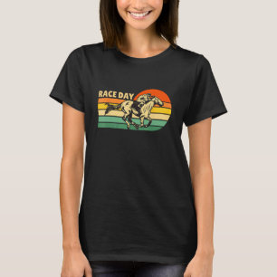 Pferderennen Renntag Vintage Retro Pferd Jockey H T-Shirt