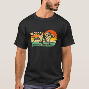 Pferderennen Renntag Vintage Retro Pferd Jockey H T-Shirt