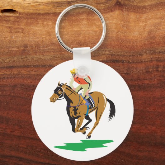 Pferderennen Schlüsselanhänger (Vorderseite)